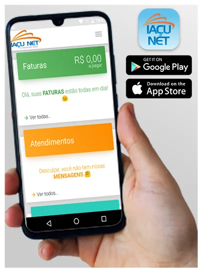 Aplicativo Iaçu Net SAC aberto em um celular